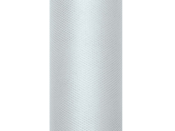 Svatební tyl, šíře 15 cm - stříbrná ( 9 m / rol )