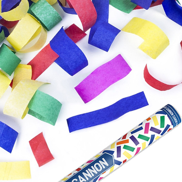 Nejlevnější vystřelovací konfety 80 cm - barevné konfety ( 1 ks )