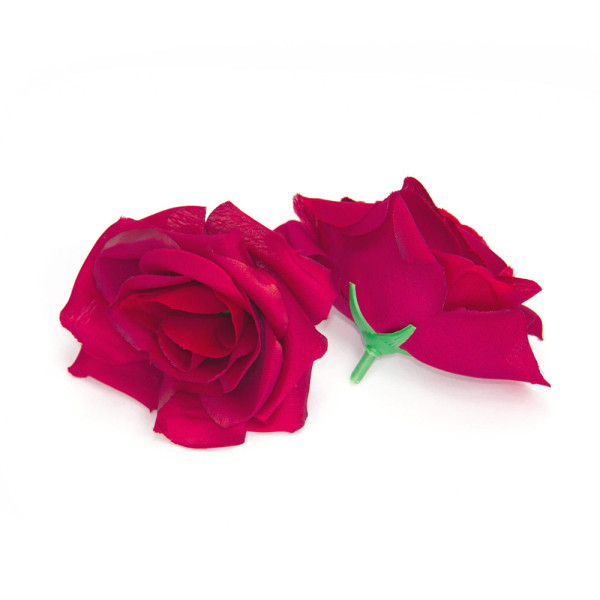 Umělá růže textilní  Ø8 cm - malinová (10 ks/bal)