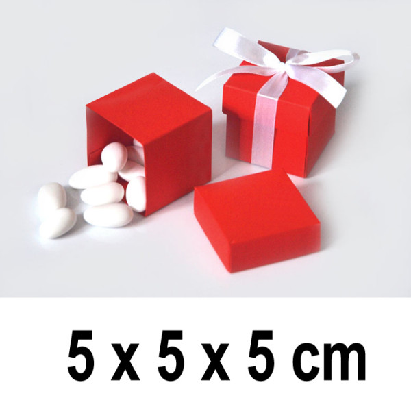 Dárková krabička CUBE 5 x 5 x 5 cm - červená (10 ks/bal)