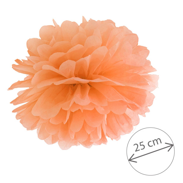 Papírová dekorace - Pompom Ø 25 cm - oranžová ( 1 ks )