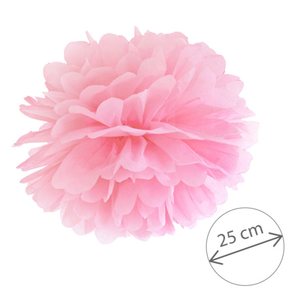 Papírová dekorace - Pompom Ø 25 cm - růžová ( 1 ks )