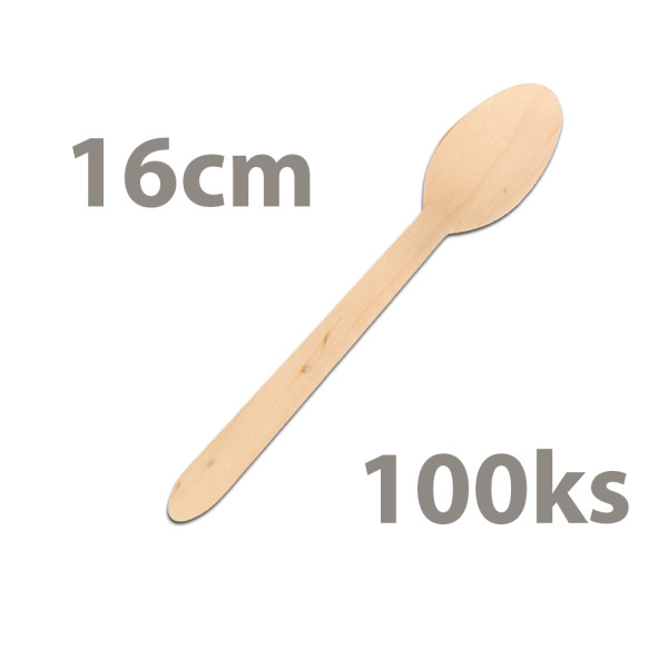 Lžíce ze dřeva 16 cm (100 ks/bal)