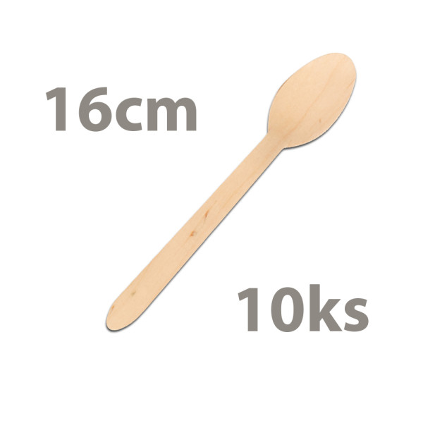 Lžíce ze dřeva 16 cm (10 ks/bal)